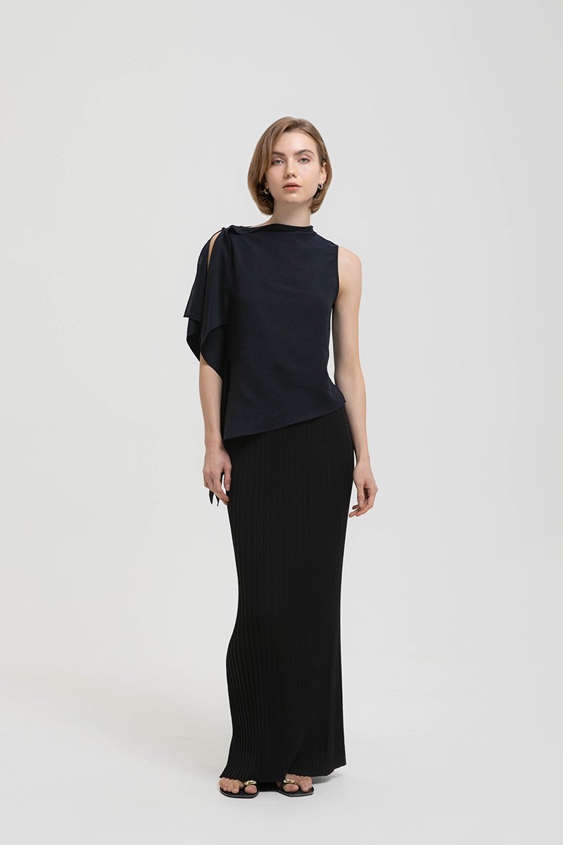 IMAYA DRAPED LINEN TOP