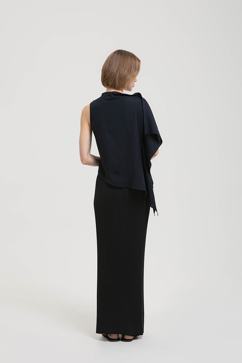IMAYA DRAPED LINEN TOP