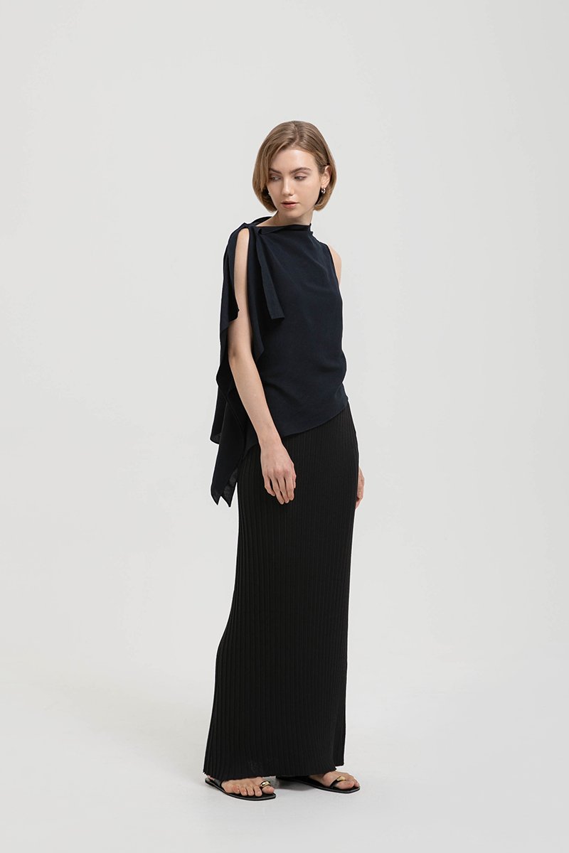 IMAYA DRAPED LINEN TOP