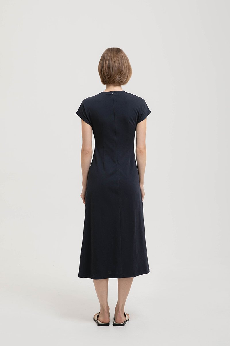 KIRANA ASYMMETRIC RUCHED TEE DRESS