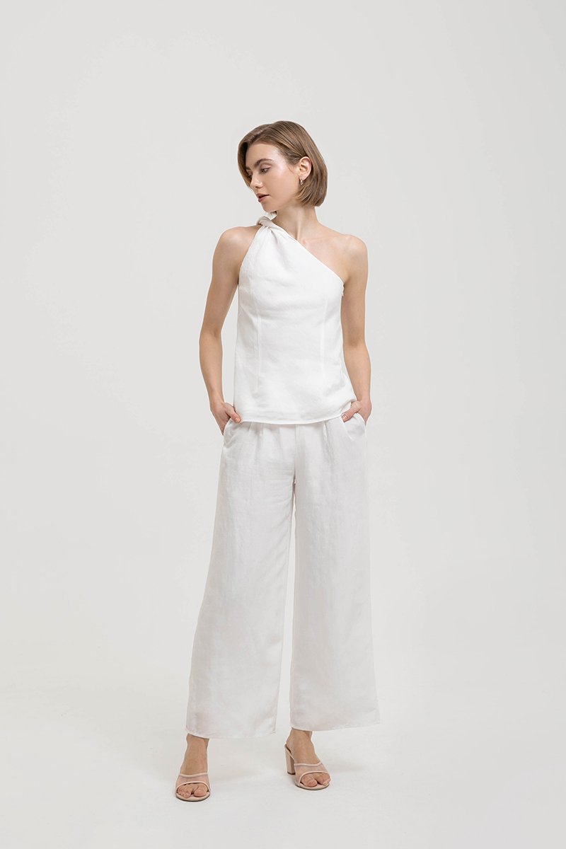 IRIS PLEATED LINEN PANTS