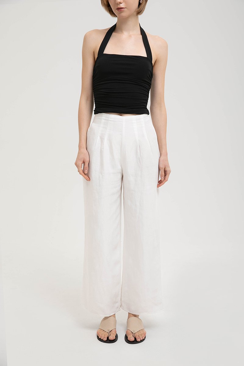 IRIS PLEATED LINEN PANTS