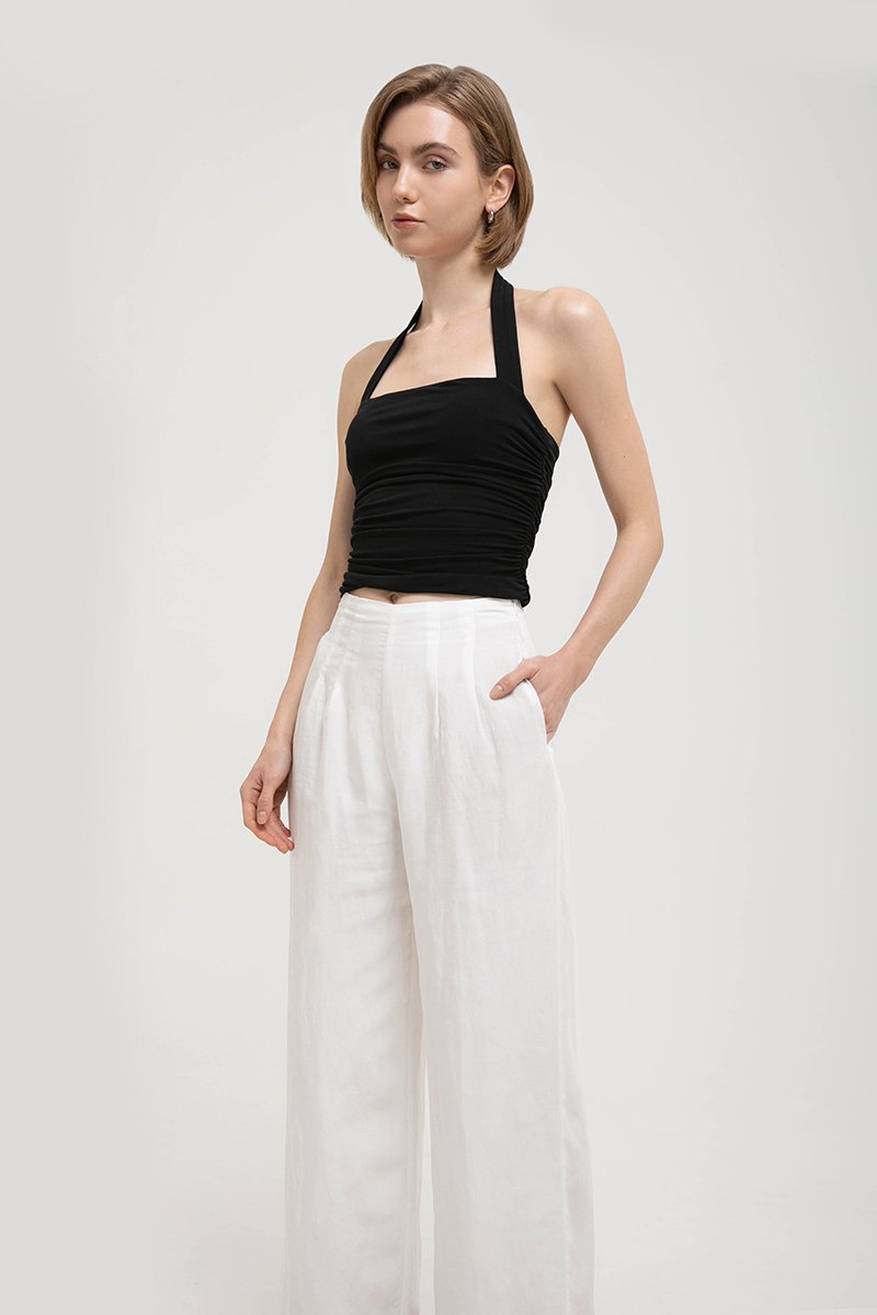 IRIS PLEATED LINEN PANTS