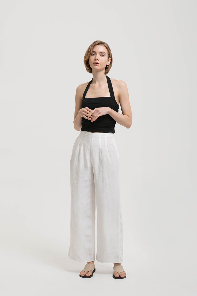 IRIS PLEATED LINEN PANTS