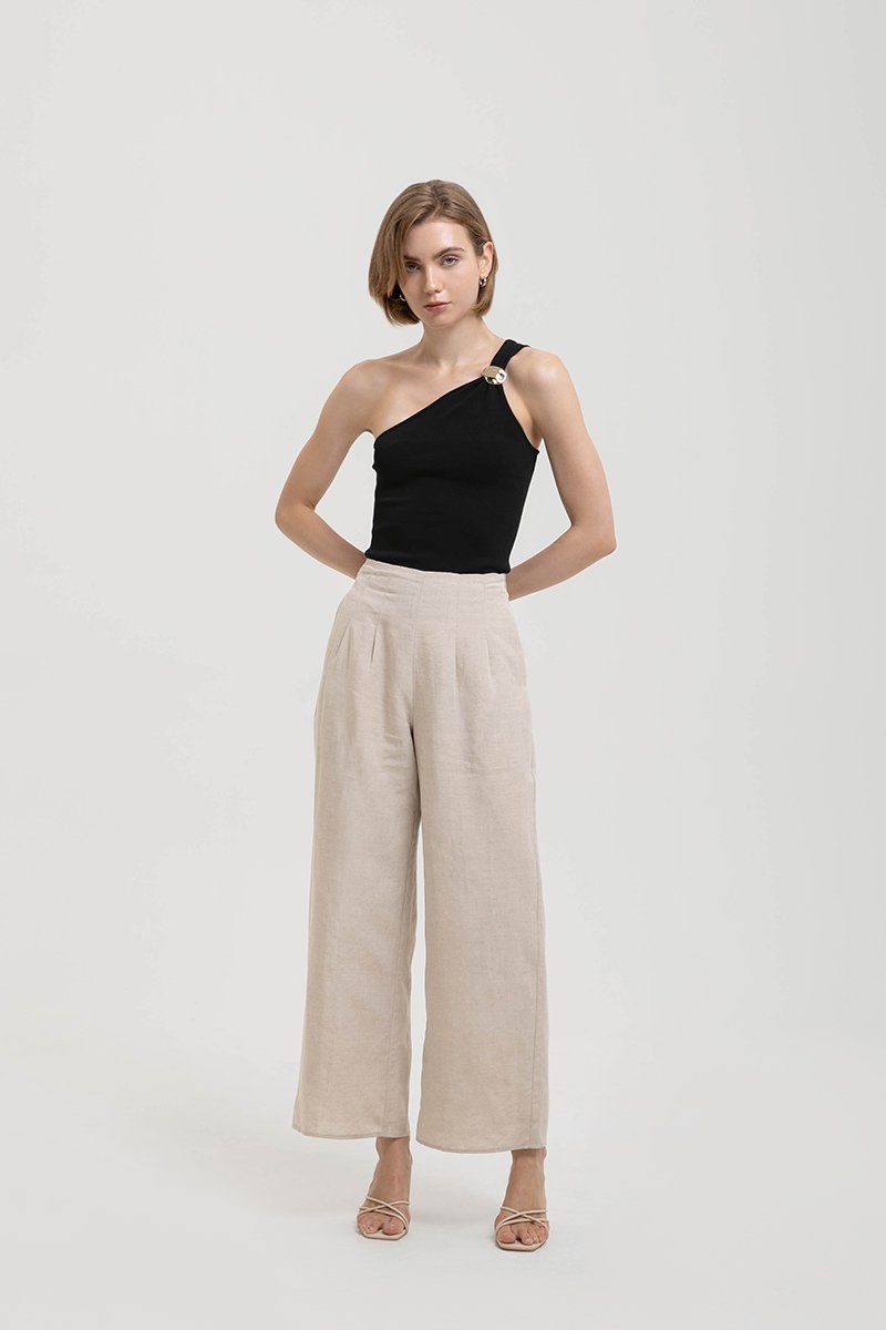 IRIS PLEATED LINEN PANTS