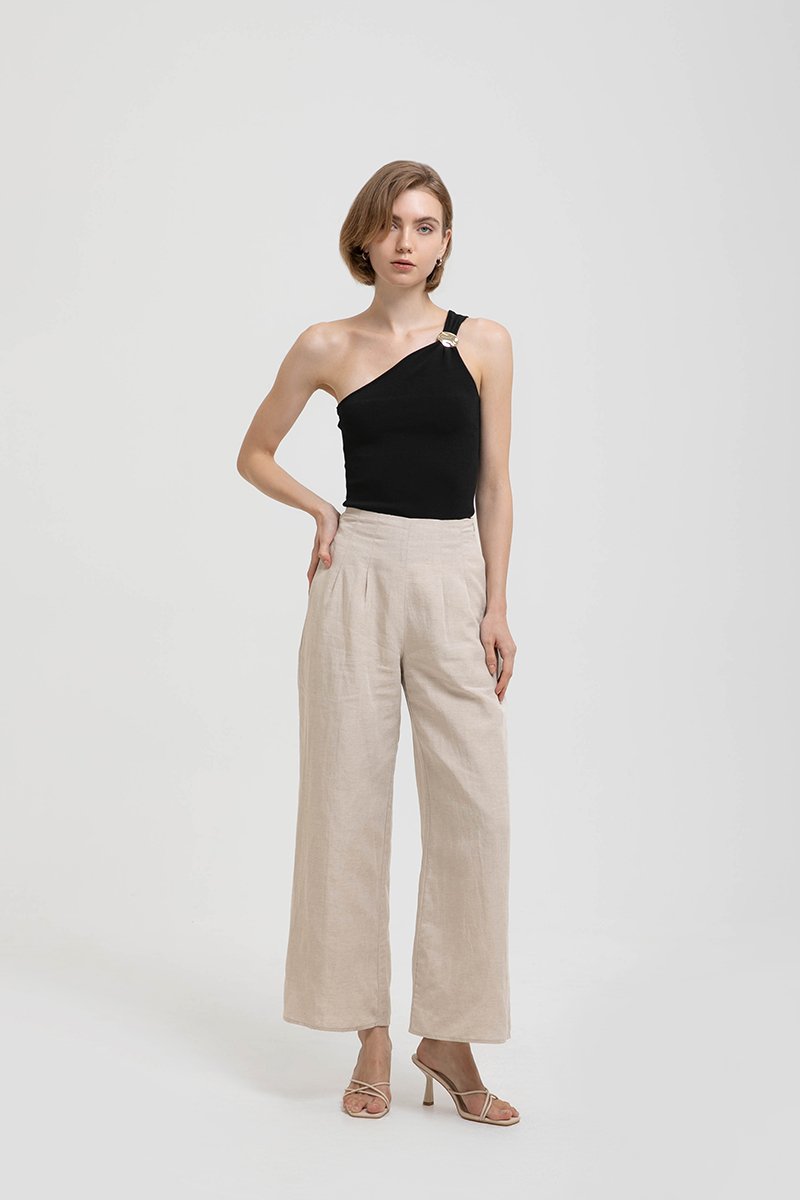 IRIS PLEATED LINEN PANTS