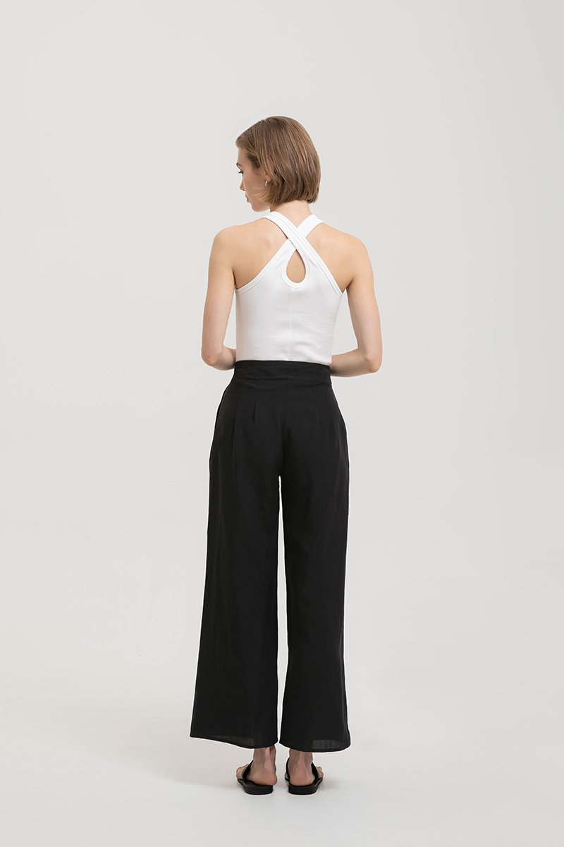 IRIS PLEATED LINEN PANTS