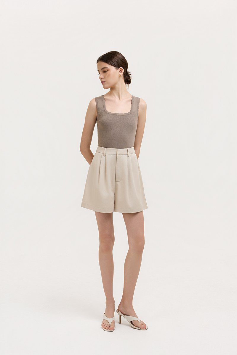 PARKER PLEATED TWILL SHORTS