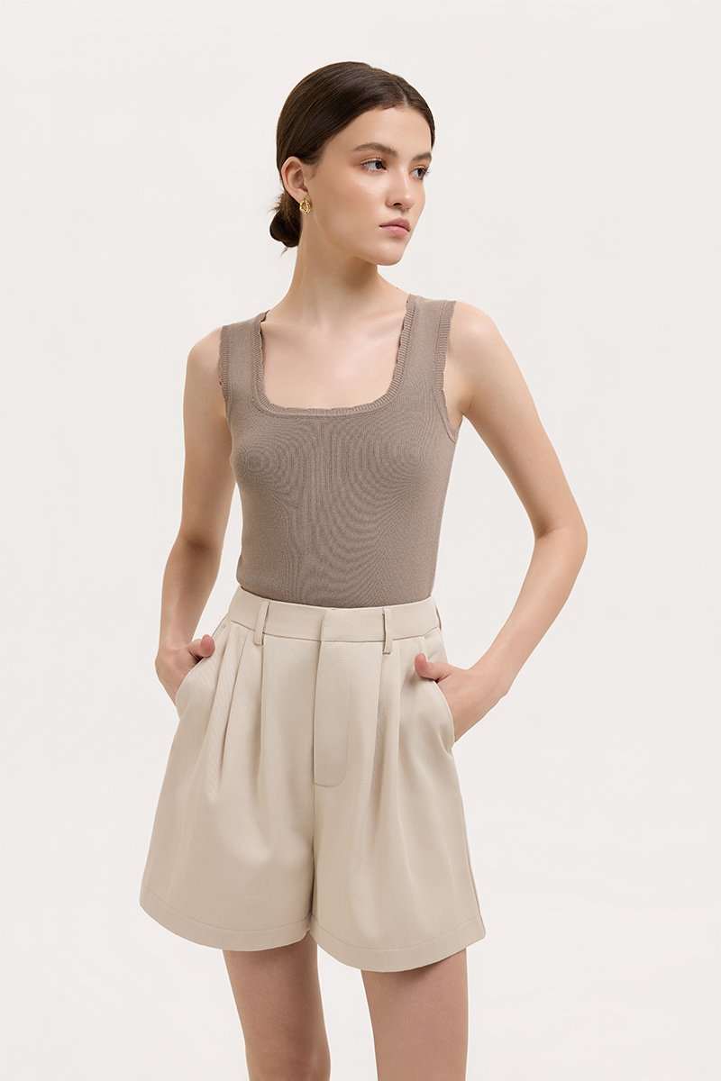 PARKER PLEATED TWILL SHORTS