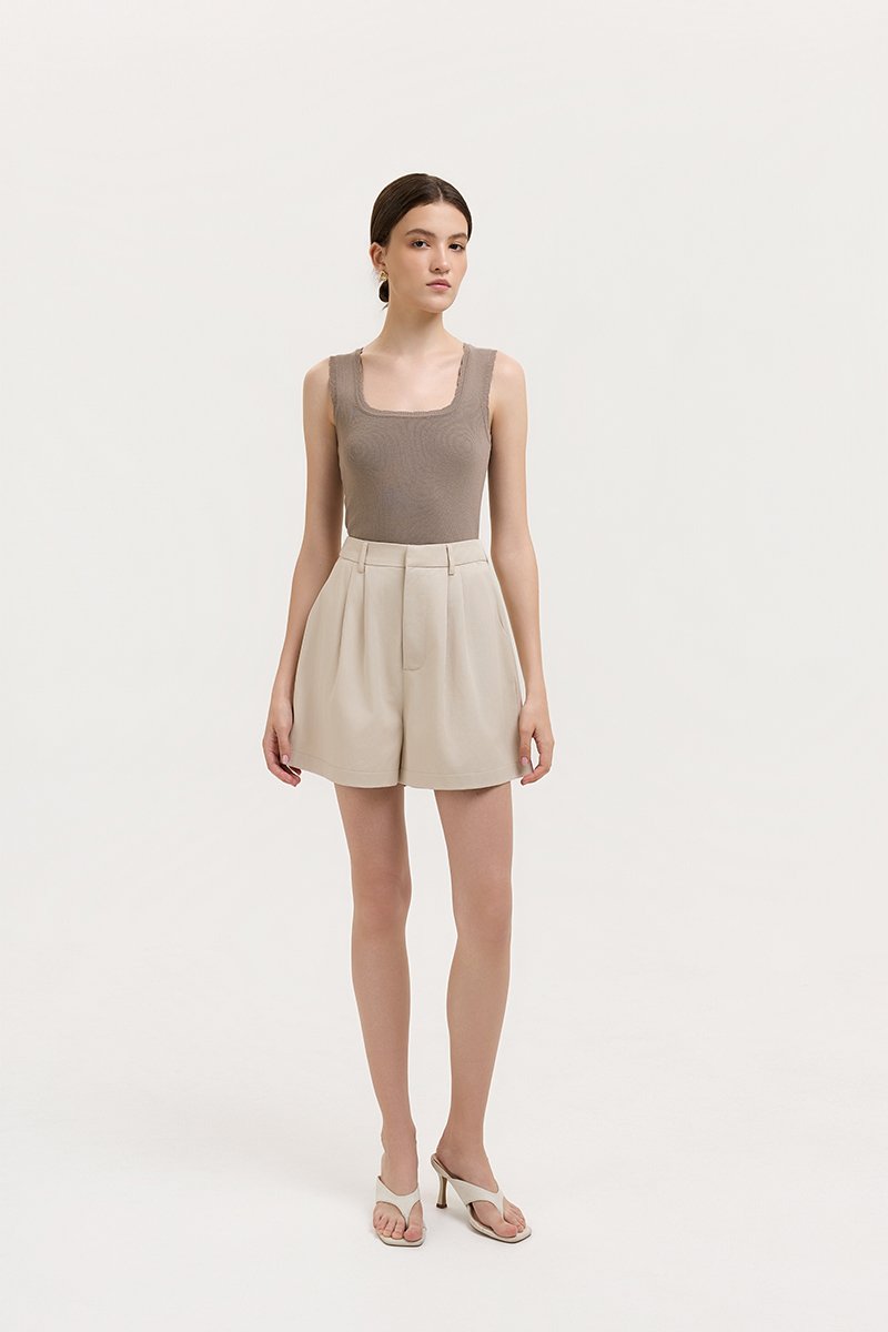 PARKER PLEATED TWILL SHORTS