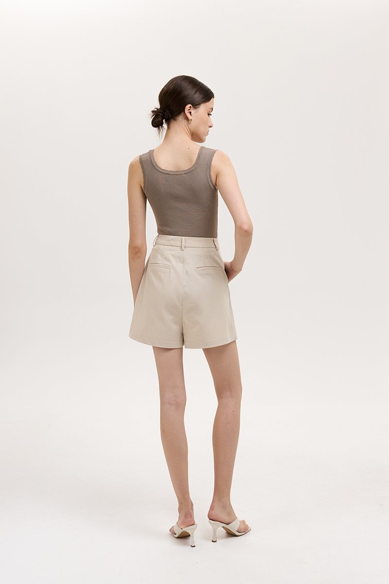 PARKER PLEATED TWILL SHORTS