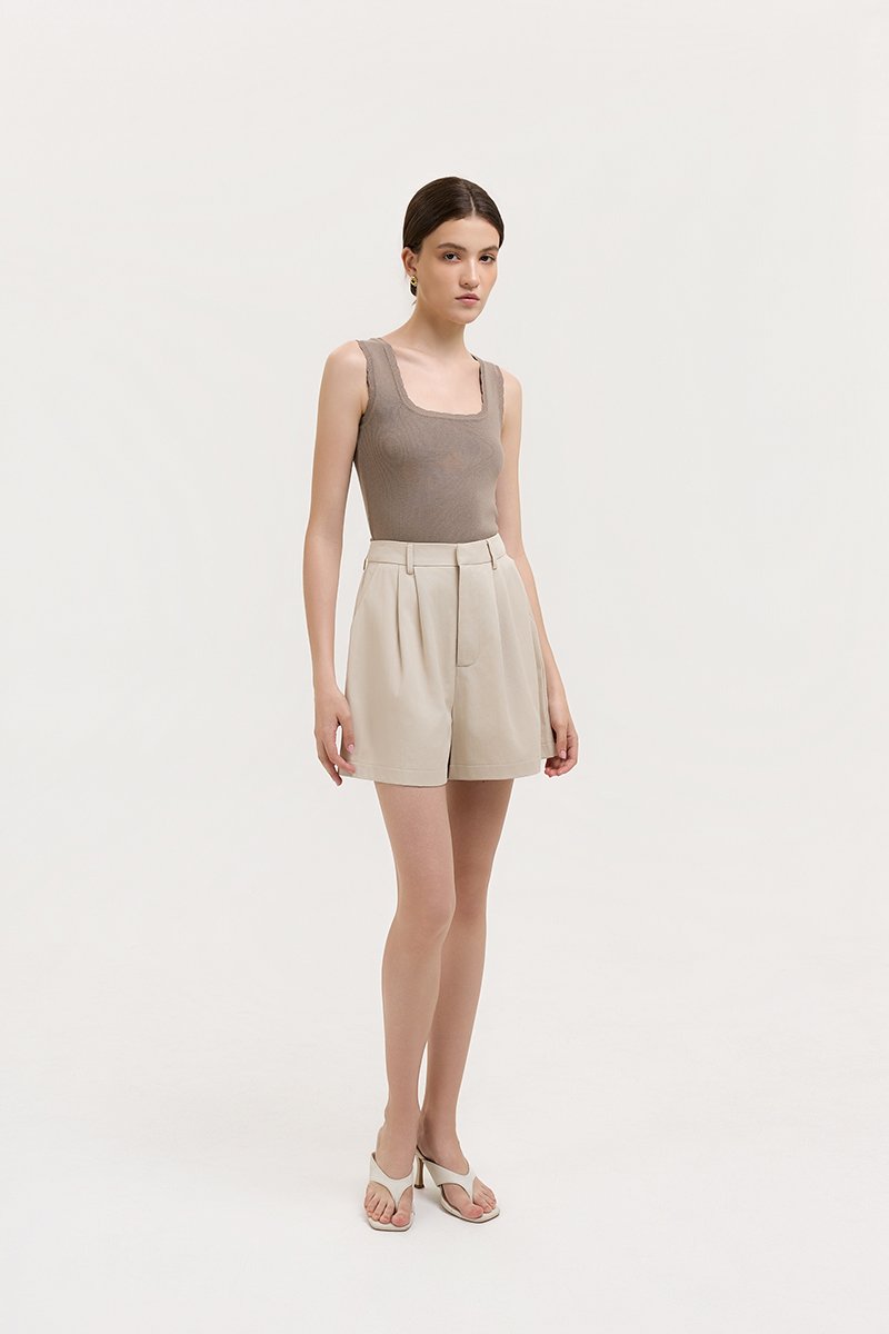 PARKER PLEATED TWILL SHORTS