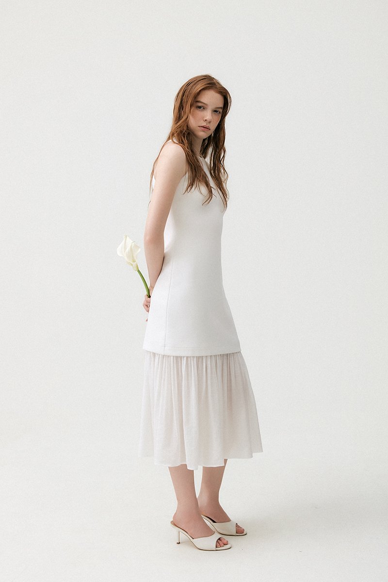 CASSIA SHEATH DRESS W REMOVABLE SHEER SKIRT