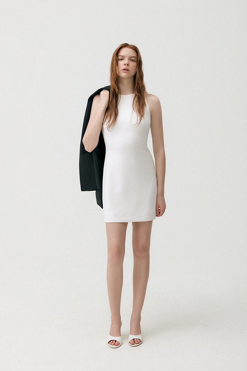 CASSIA SHEATH DRESS W REMOVABLE SHEER SKIRT