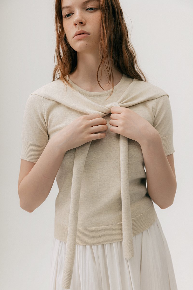 CASSIDY KNIT TOP W DETACHABLE SCARF