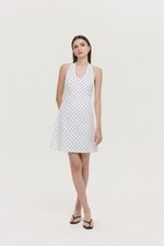 VALERINE POLKA DOT HALTER MINI DRESS