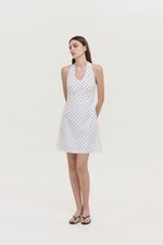 VALERINE POLKA DOT HALTER MINI DRESS