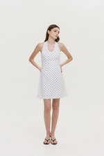 VALERINE POLKA DOT HALTER MINI DRESS