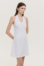 VALERINE POLKA DOT HALTER MINI DRESS