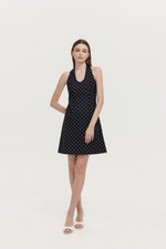 VALERINE POLKA DOT HALTER MINI DRESS
