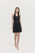 VALERINE POLKA DOT HALTER MINI DRESS