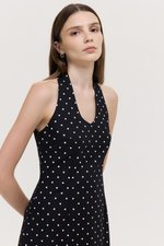 VALERINE POLKA DOT HALTER MINI DRESS