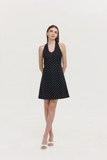 VALERINE POLKA DOT HALTER MINI DRESS