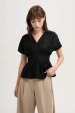 ANIKA PIN TUCK LINEN TOP