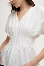 ANIKA PIN TUCK LINEN TOP
