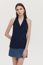 GRACIA LINEN LONG VEST TOP