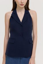 GRACIA LINEN LONG VEST TOP