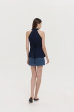 GRACIA LINEN LONG VEST TOP