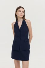GRACIA LINEN LONG VEST TOP