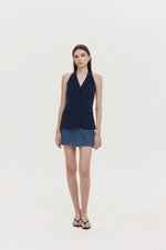 GRACIA LINEN LONG VEST TOP