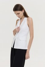 GRACIA LINEN LONG VEST TOP