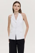 GRACIA LINEN LONG VEST TOP