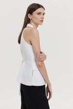 GRACIA LINEN LONG VEST TOP