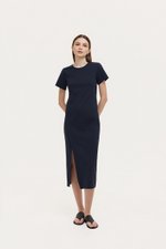 JENNA ASYMMETRIC SHEATH MIDI DRESS