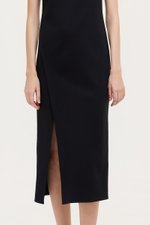 JENNA ASYMMETRIC SHEATH MIDI DRESS