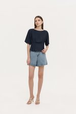 GABBIE PLEATED LINEN TOP