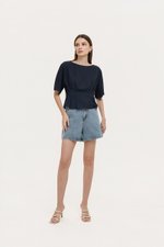 GABBIE PLEATED LINEN TOP