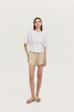 GABBIE PLEATED LINEN TOP