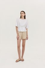GABBIE PLEATED LINEN TOP