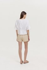 GABBIE PLEATED LINEN TOP