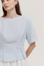 GABBIE PLEATED LINEN TOP