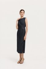 MELLANY SHEATH ELASTICATED DENIM DRESS