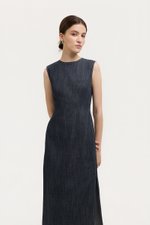 MELLANY SHEATH ELASTICATED DENIM DRESS