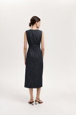 MELLANY SHEATH ELASTICATED DENIM DRESS