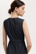 MELLANY SHEATH ELASTICATED DENIM DRESS