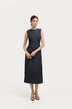 MELLANY SHEATH ELASTICATED DENIM DRESS